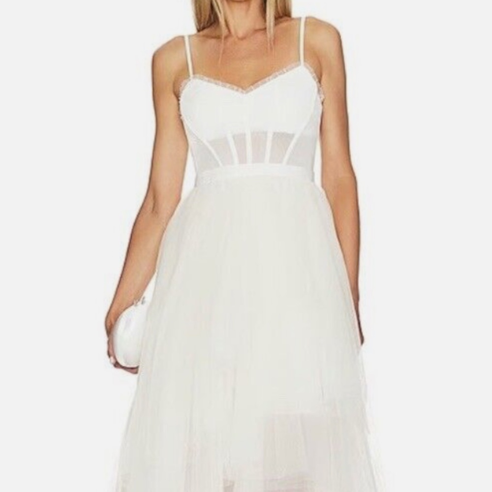 BCBGMAXAZRIA Corset Tulle Gown White (Gardenia ) NWT - Picture 6 of 7